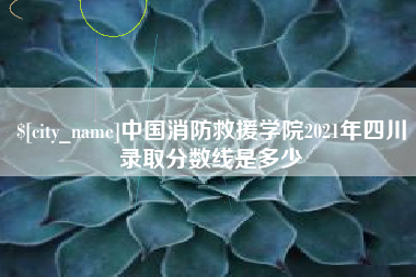 清远中国消防救援学院2021年四川录取分数线是多少