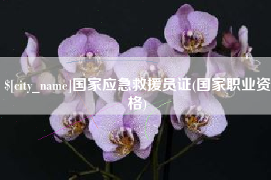 清远国家应急救援员证(国家职业资格)