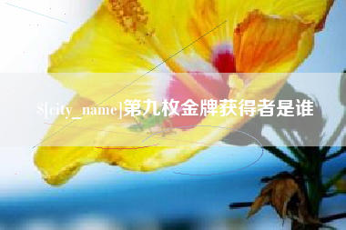 清远第九枚金牌获得者是谁