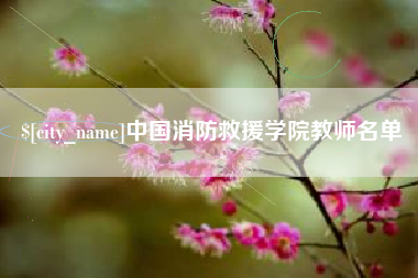 清远中国消防救援学院教师名单
