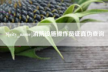 清远消防设施操作员证真伪查询