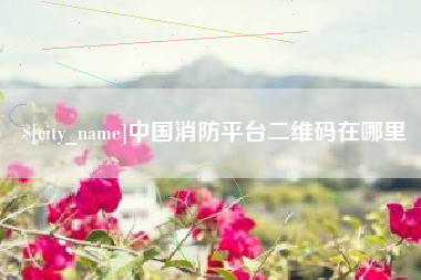 清远中国消防平台二维码在哪里