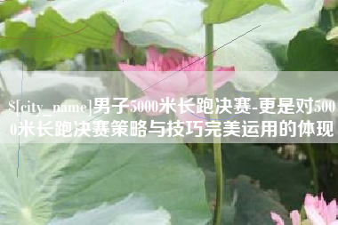清远男子5000米长跑决赛-更是对5000米长跑决赛策略与技巧完美运用的体现