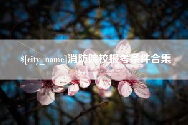 清远消防院校报考条件合集